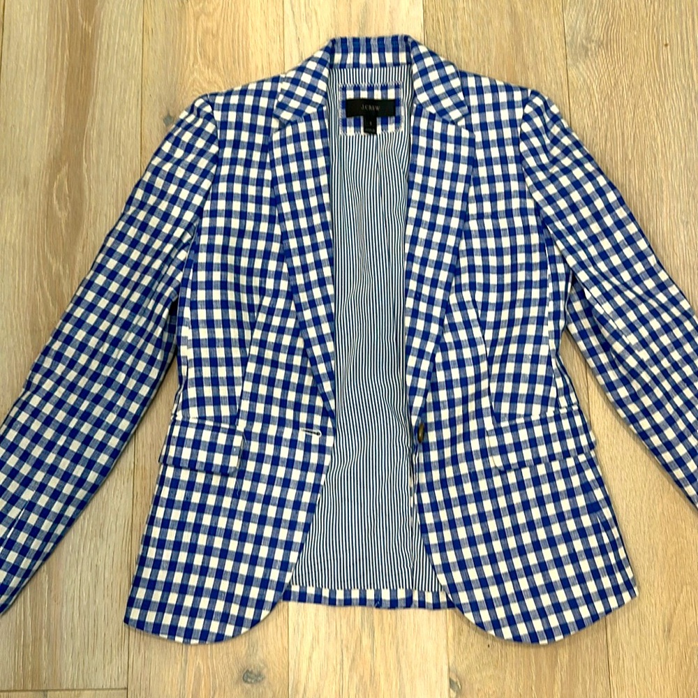 Gingham J Crew blazer